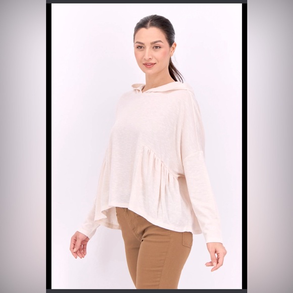 89th+Madison Hooded lightweight Cream Pullover Longsleeve sweatshirt - Picture 1 of 8